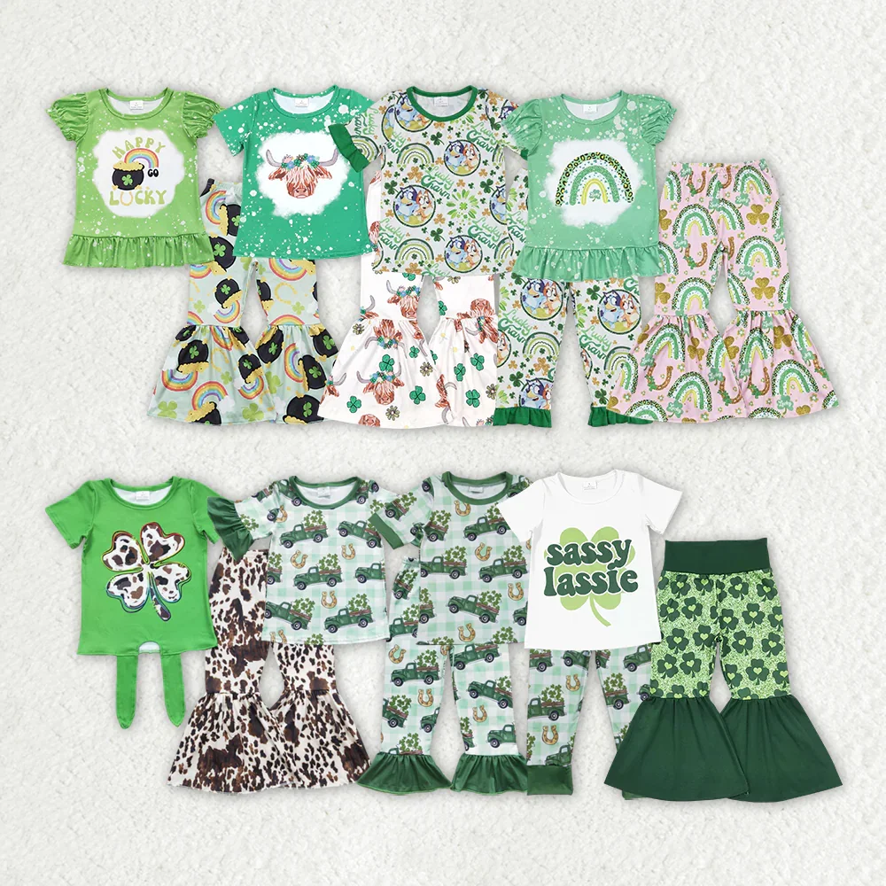 

Discount Summer Fashion Sibling Baby Girls Boys St Patrick Day Holiday Set Wholesale Boutique Kids Children Clothes Set