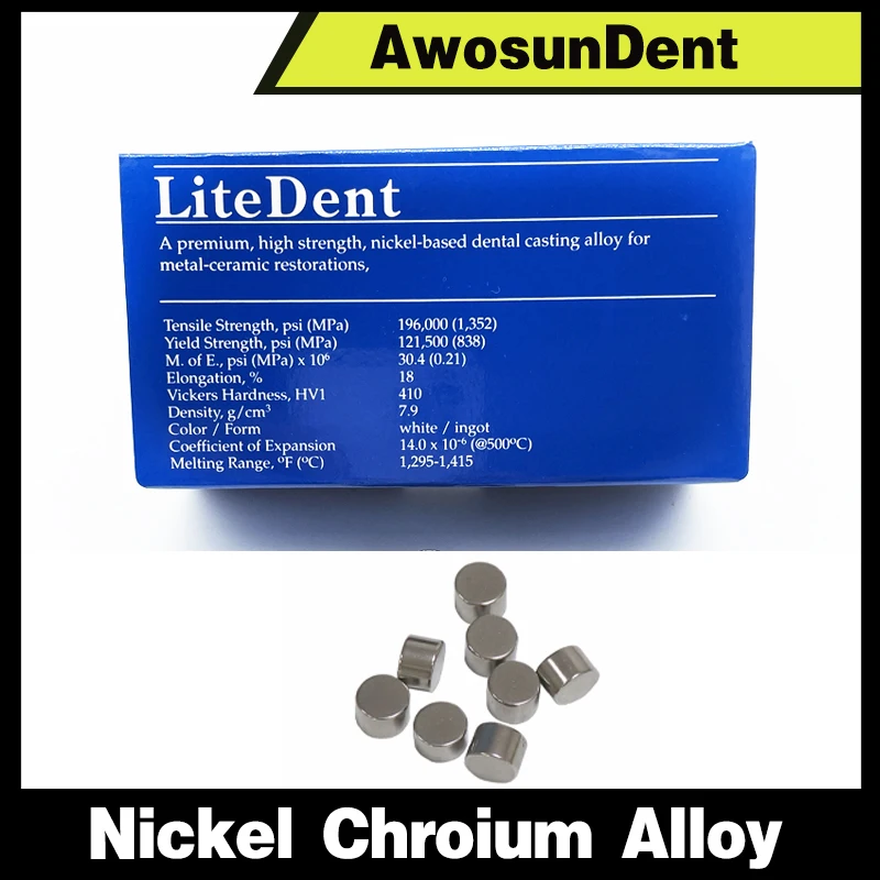 1000g Dental Nickel Chrom Legierungen Basis Dental Metall Dental Keramik Legierung für Porzellan Crwon