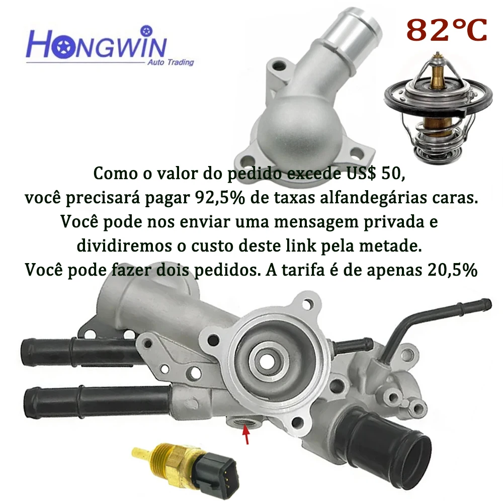 Genuíno no Carcaça do termostato 25620-25002 25631-25001 para Hyundai Sonata 05-07 Kia Rondo Optima 07-12 Magentis 05-08 2562025002