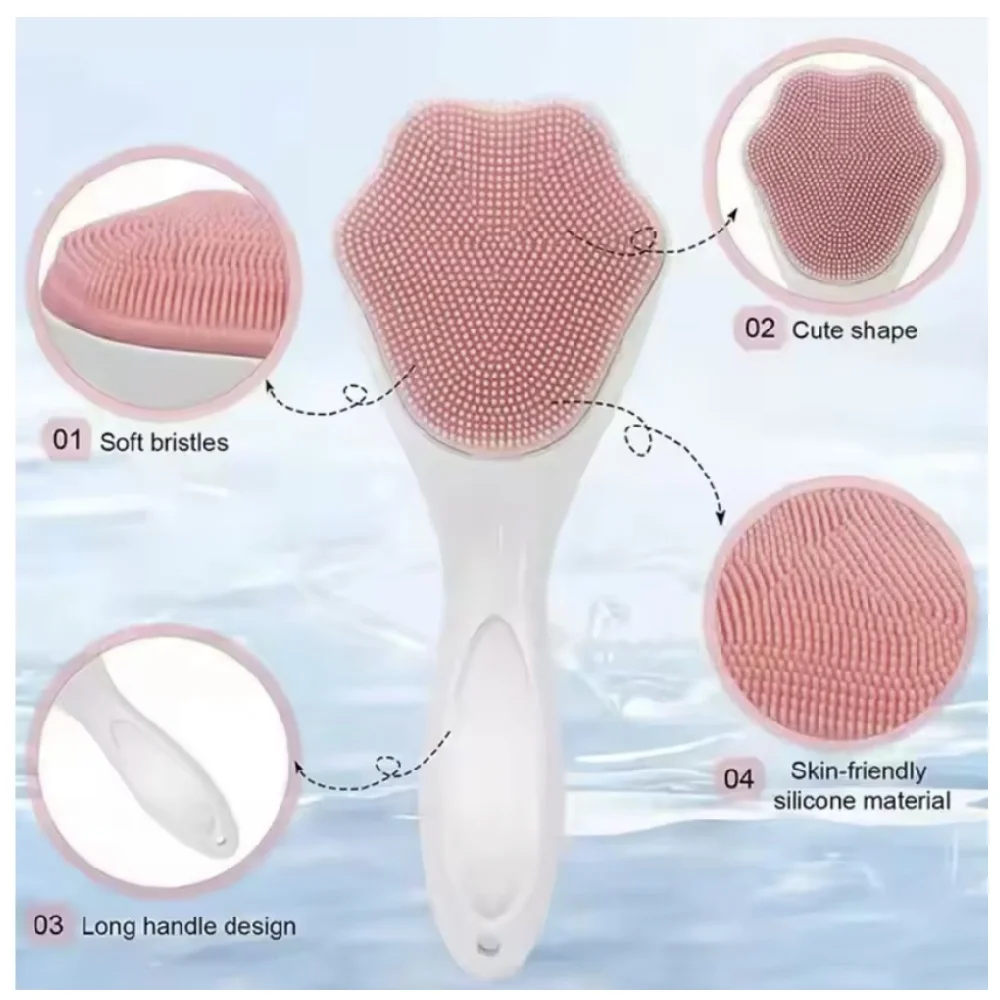 Handmatige gezichtsreinigingsborstel van siliconen - Cat Paw Face Scrubber voor het verwijderen van make-up, mee-eter en poriënpeeling