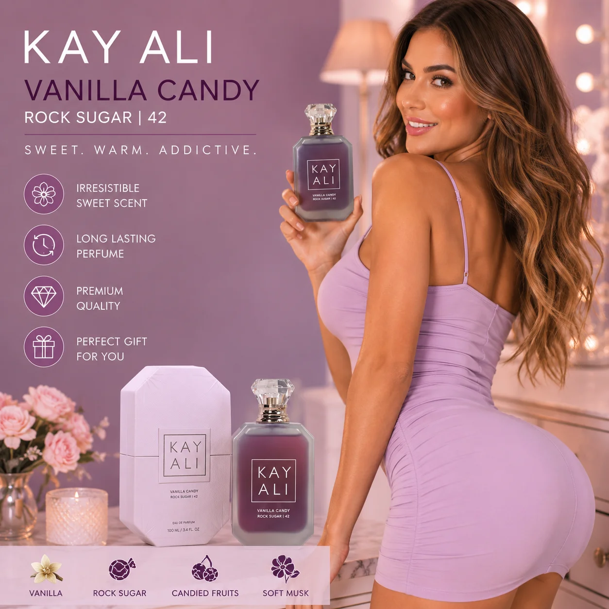 KAYALI Vanilla Candy Rock Sugar 42 Eau De Parfum EDP for Women 3.4oz 100ml Unisex Perfume