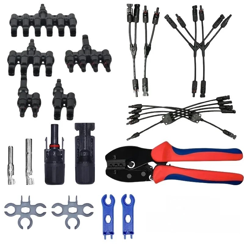 1/5 ensembles de connecteurs solaires photovoltaïques IP67 Y/T Type 30A 1000V, Kit de branche 3-7 voies pour câble PV/MC, Module de batterie 2.5/4/6 mm2