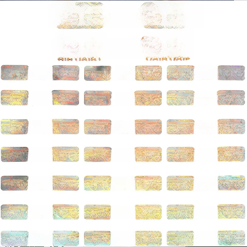 Holograficzne etykiety z numerem seryjnym, etykiety zabezpieczające o wysokim stopniu bezpieczeństwa, naklejki zabezpieczające przed otwarciem, naklejki gwarancyjne, naklejki w kształcie kości, etykiety samoprzylepne odporne na manipulacje. — zdjęcie produktu 7