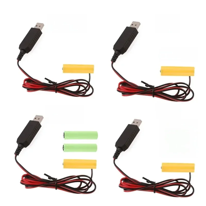 AA-batterij-eliminatorkabel USB-ingang 5V2A AA dummy-batterij-uitgang 1,5 V/3 V/4,5 V/6 V voedingsadaptersnoer - afbeelding 2