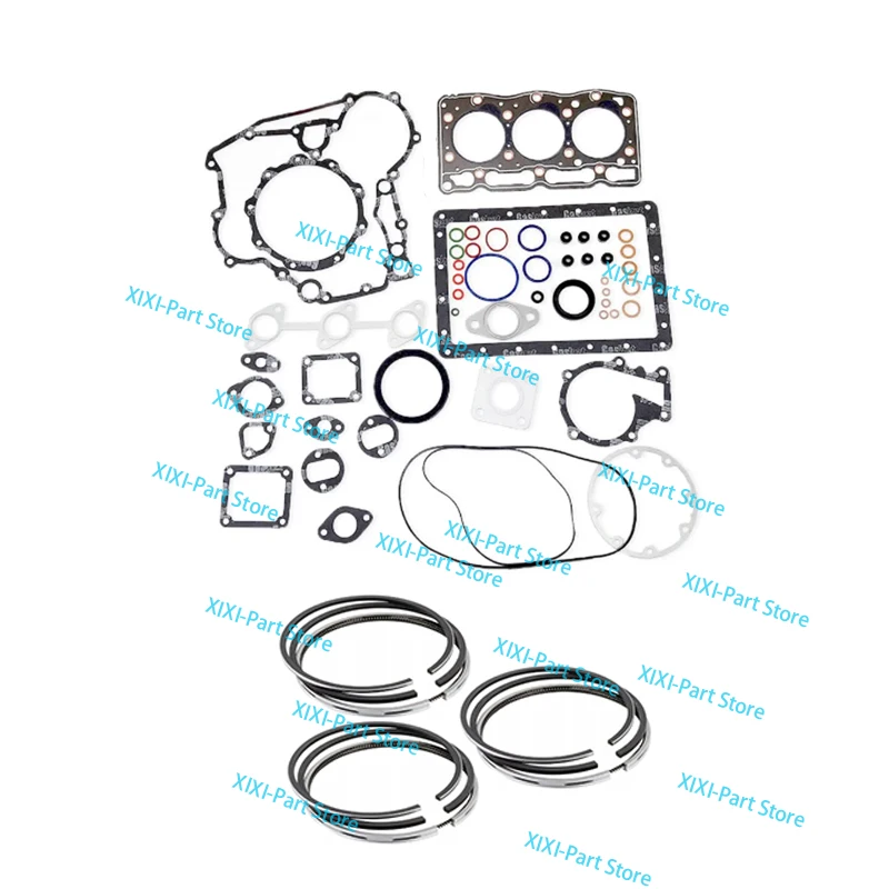 

Комплект полных прокладок и поршневых колец D905 для Kubota 3 цилиндра STD 72*2HK+1.5+4, комплект для капитального ремонта головки блока цилиндров