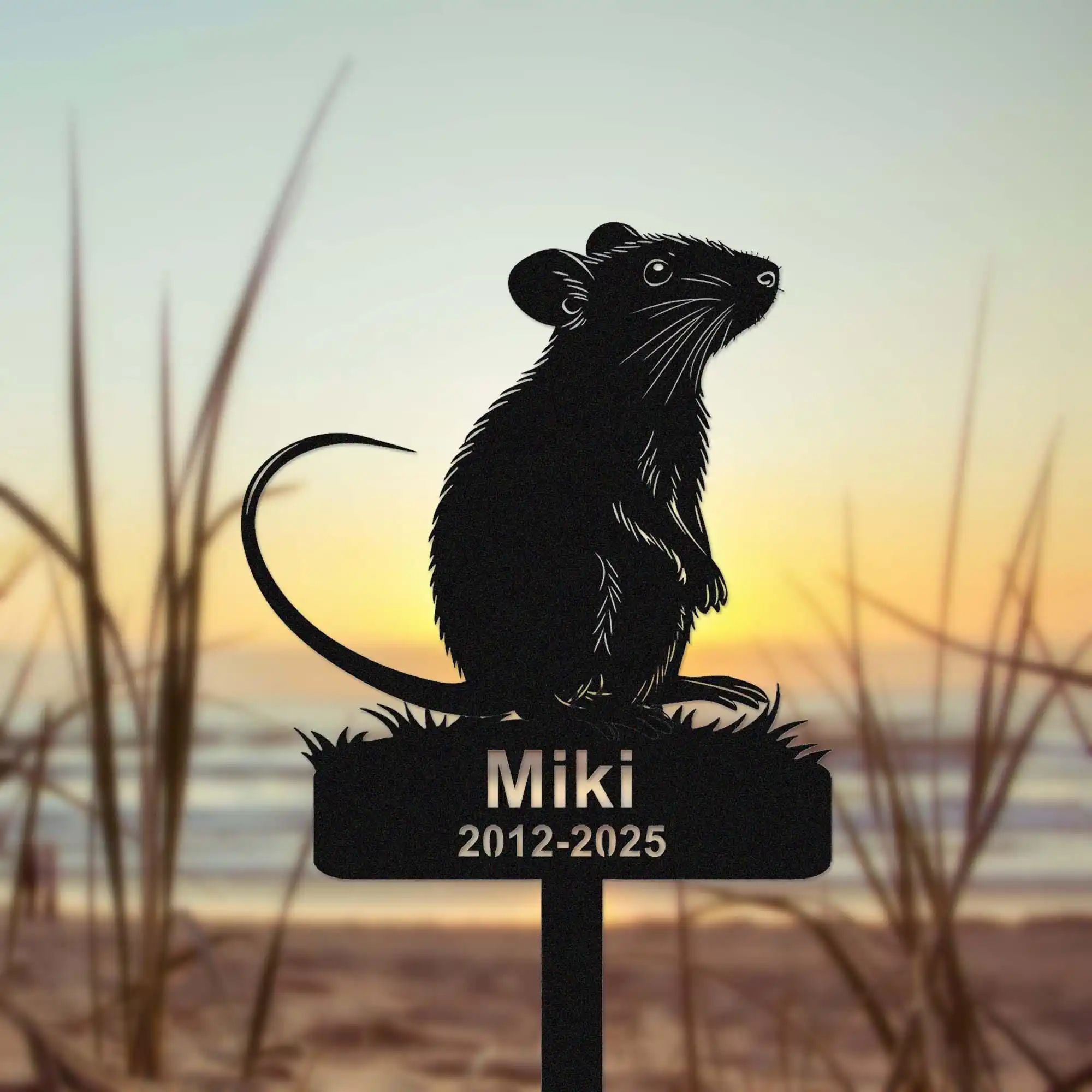 Custom Rat Memorial Stake Sign,Pet Mouse Grave Marker,Personalized Rat Name Garden Stake Decor,Gerbil Remembrance Stake,Rat Pet