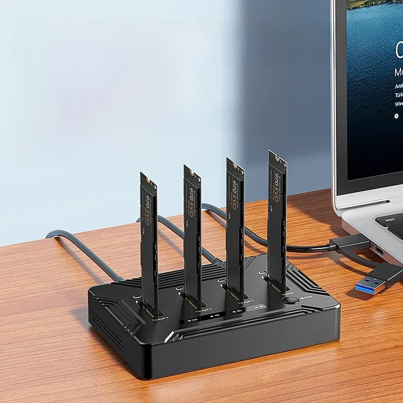 Bluedeloze 4 Bay M.2 Nvme Ssd Docking Station Met Offline Kloon Usb4 40Gbps M2 Nvme Pcie Ssd Behuizing Externe Harde Schijf Case - afbeelding 2