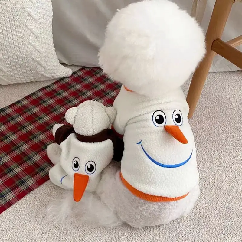 Christmas prank transforms into snowman, little dog hoodie, small and medium-sized dog, teddy bear, Halloween pet clothes