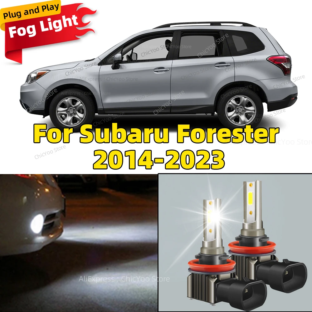 LED Fog Light Bulb Wireless Fanless 6000K Lamps For Subaru Forester 2014 2015 2016 2017 2018 2019 2020 2021 2022 2023