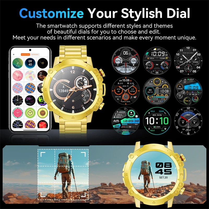 Reloj inteligente para hombre y mujer, accesorio de pulsera resistente al agua con Bluetooth, llamadas, pantalla de alta definición 2024, ideal para