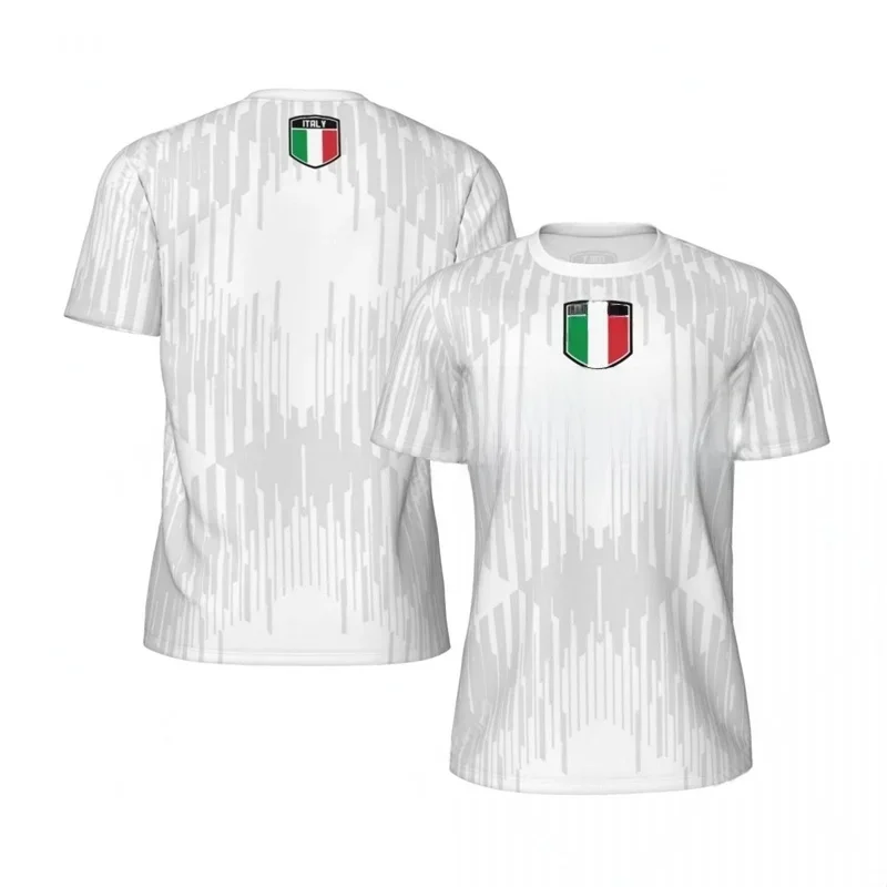 T-shirt manches courtes pour hommes et femmes, multicolore, drapeau italien, sport d'été, impression 3d, maillots de Football, Fitness en plein air