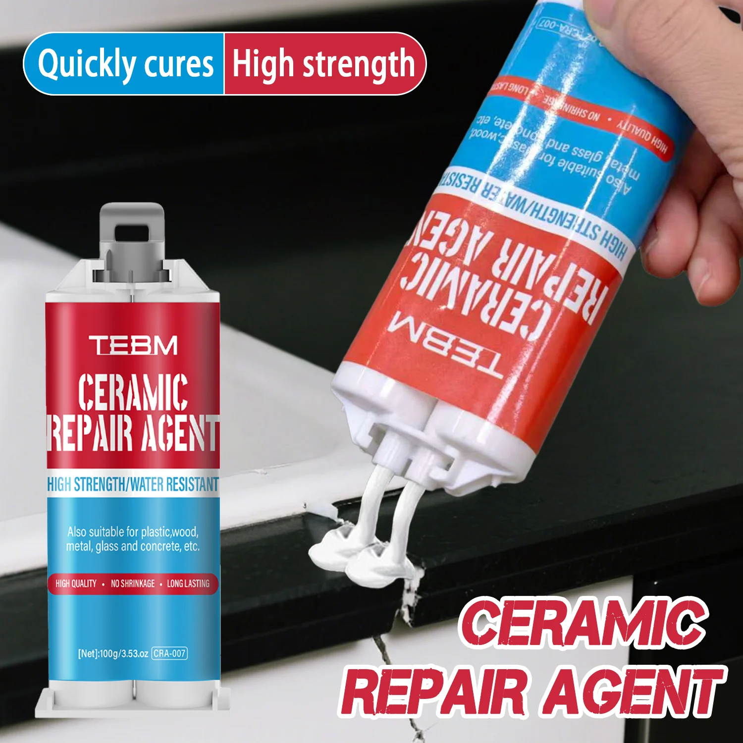 100g Tile And Ceramic Glaze Repair Paste Fix Tub Chips Sink Cracks with Super Adhesion Porcelain Ceramic Enamel quick-drying