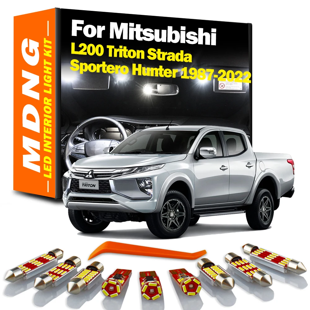 MDNG LED Map Dome Light Kit For Mitsubishi L200 Triton Strada Sportero Hunter 1987- 2017 2018 2019 2020 2021 2022 Reading Bulbs