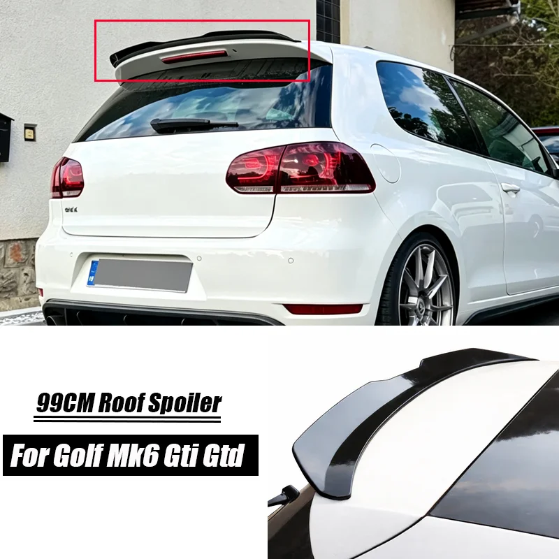 99Cm Car Universal Rear Roof Spoiler For Volkswagen VW Accessories Golf 6 VI Mk6 Gti Gtd Gloss Black ABS