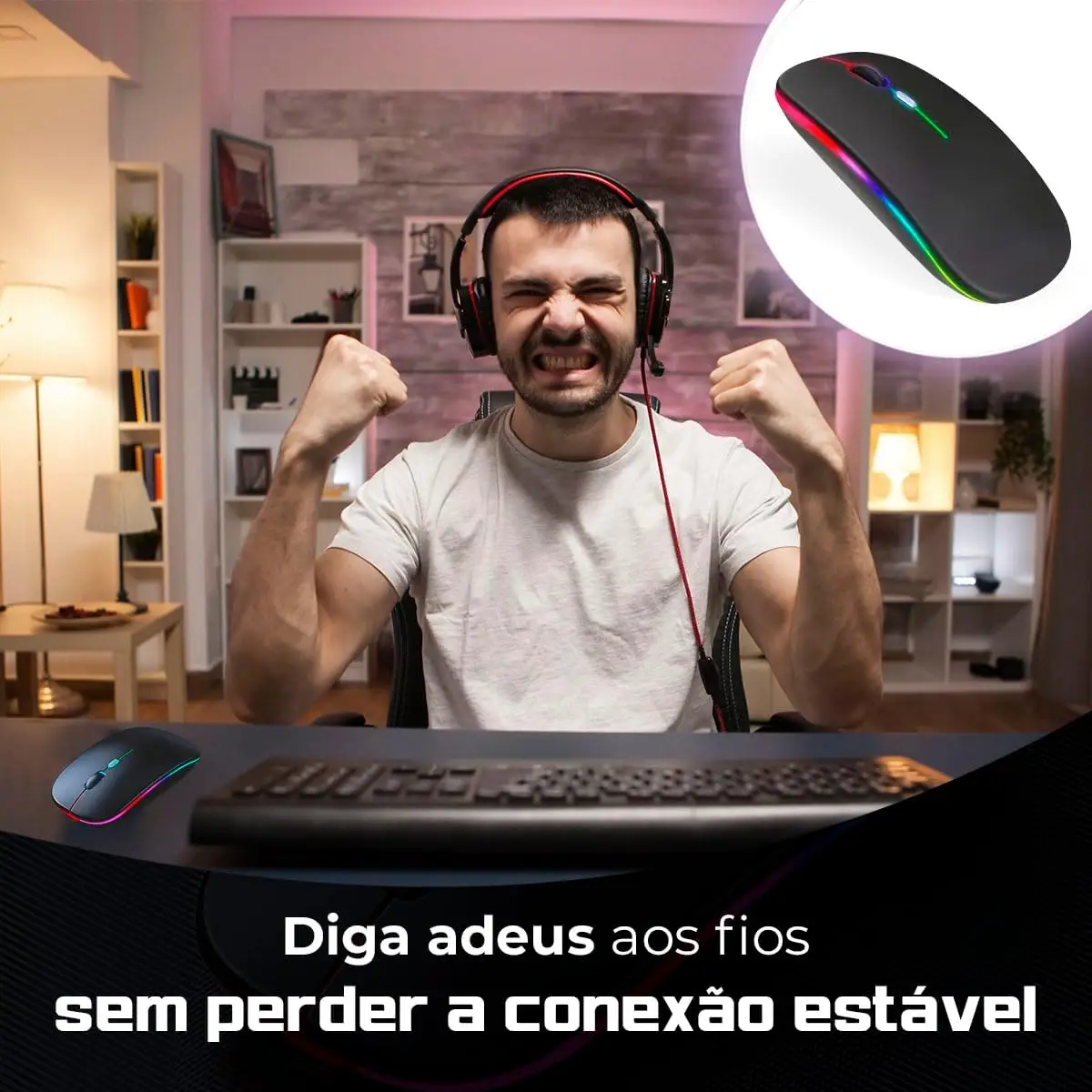 ماوس لاسلكي قابل لإعادة الشحن Led Rgb 2.4 جيجا هرتز سماعة لاسلكية تعمل بالبلوتوث Optico Ghz كمبيوتر محمول - رائع