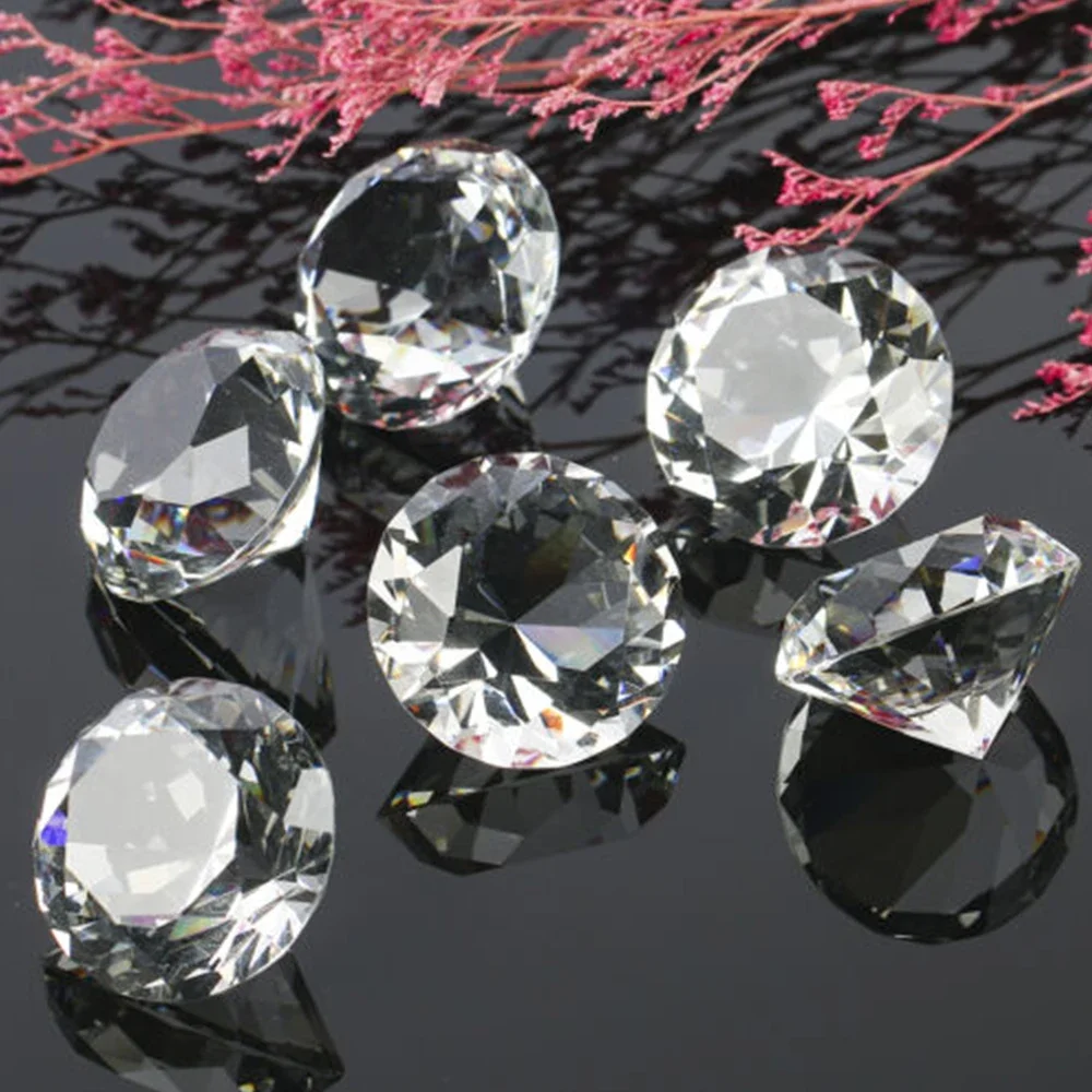 Centre de Table avec presse-papier en cristal clair et diamant, 10 pièces, pour mariage, fête d'anniversaire, enterrement de vie de jeune fille, décoration d'anniversaire