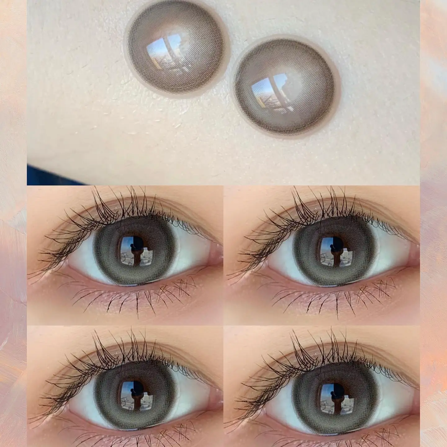 Bio-essence 1 Pair Big Eye Korean Lenses Colored Contact Lenses with Degree Myopia Lenses Green Lenses Black Lenses Prescription