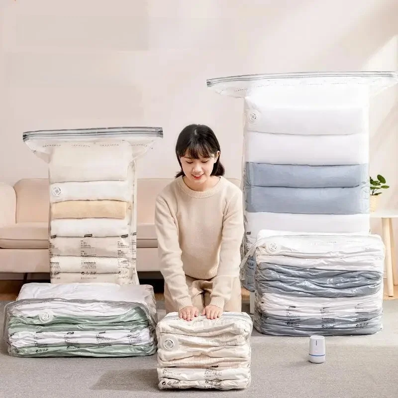 Aucune pompe requise sac de Compression sous vide pour ranger les vêtements sacs emballés vides organisateur de rangement accessoires de voyage