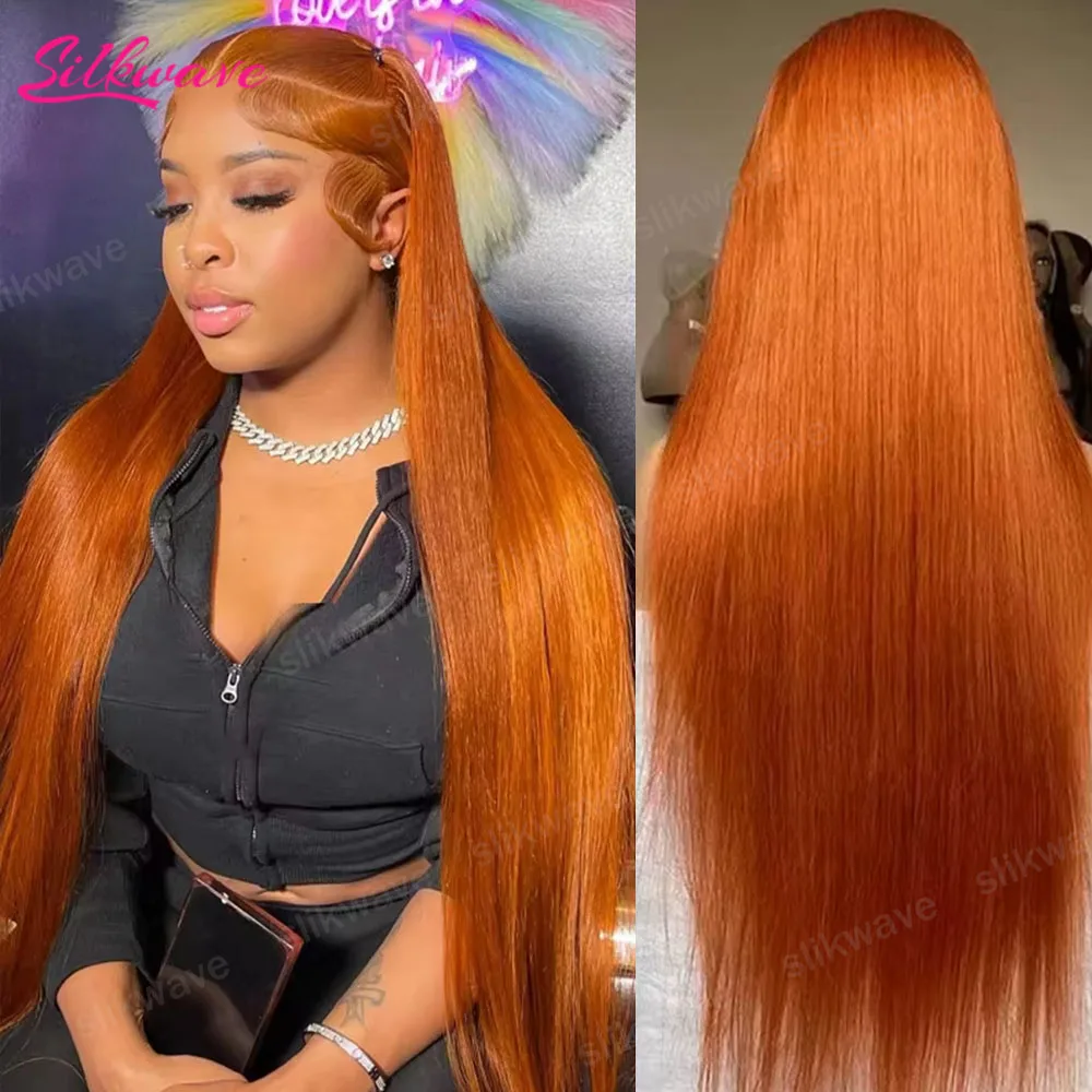 

30-40 дюймов, 350 оранжевый, прямой, 13x6, HD-кружевной фронтальный парик из натуральных человеческих волос, плотность 200, бразильские 100% натуральные человеческие волосы, парики для женщин