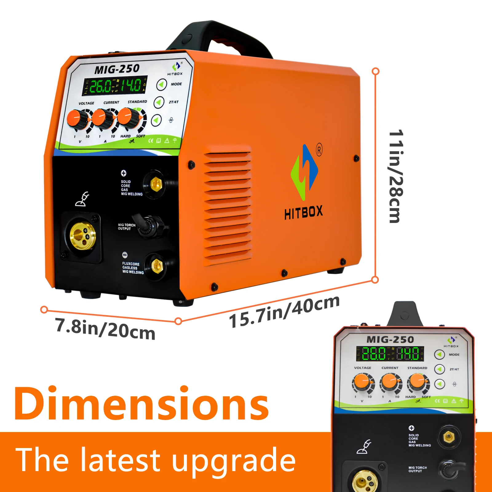 HITBOX Semi-automatic Welding Machine MIG250 3 in 1 TIG MIG Mini Welding Inverter Machine Welder