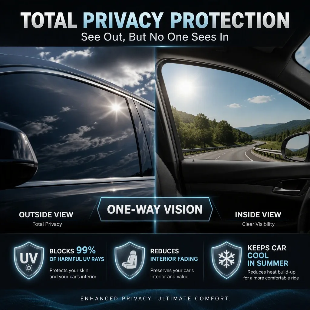 Privacy Window Film Sun Block Heat Control UV Protection Static Cling Removable for Car Home Glass Door