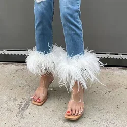 Ostrich Feather Bracelet for Women, Hand Cuff, Real Fur Bracelet, Jeans Trousers, Trim Accessories, Fashion, S4647, 1 Pair