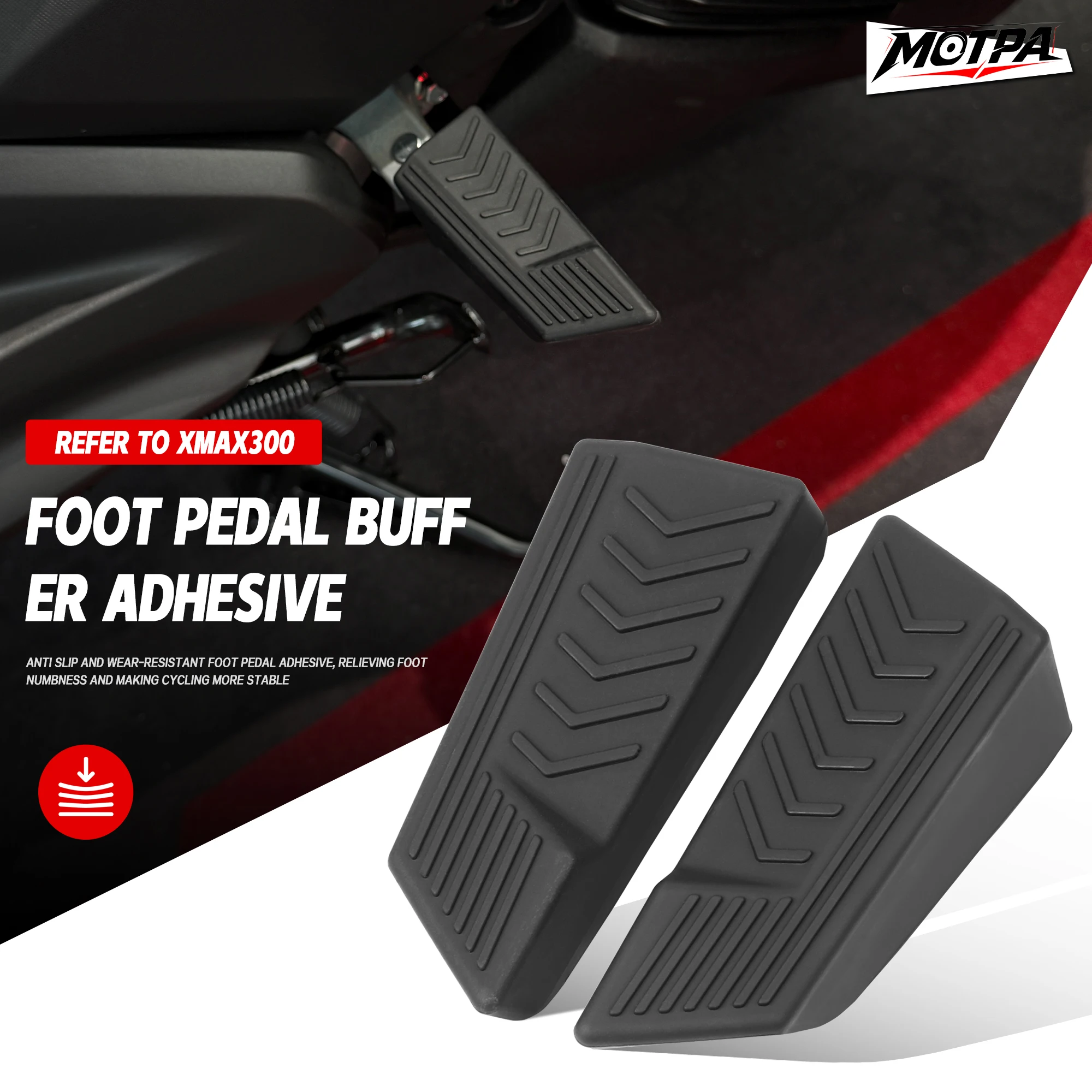 For Yamaha XMAX 300 Motorcycle Front Rear Footrests Foot Pegs Folding Foot Pegs Pedal Rest