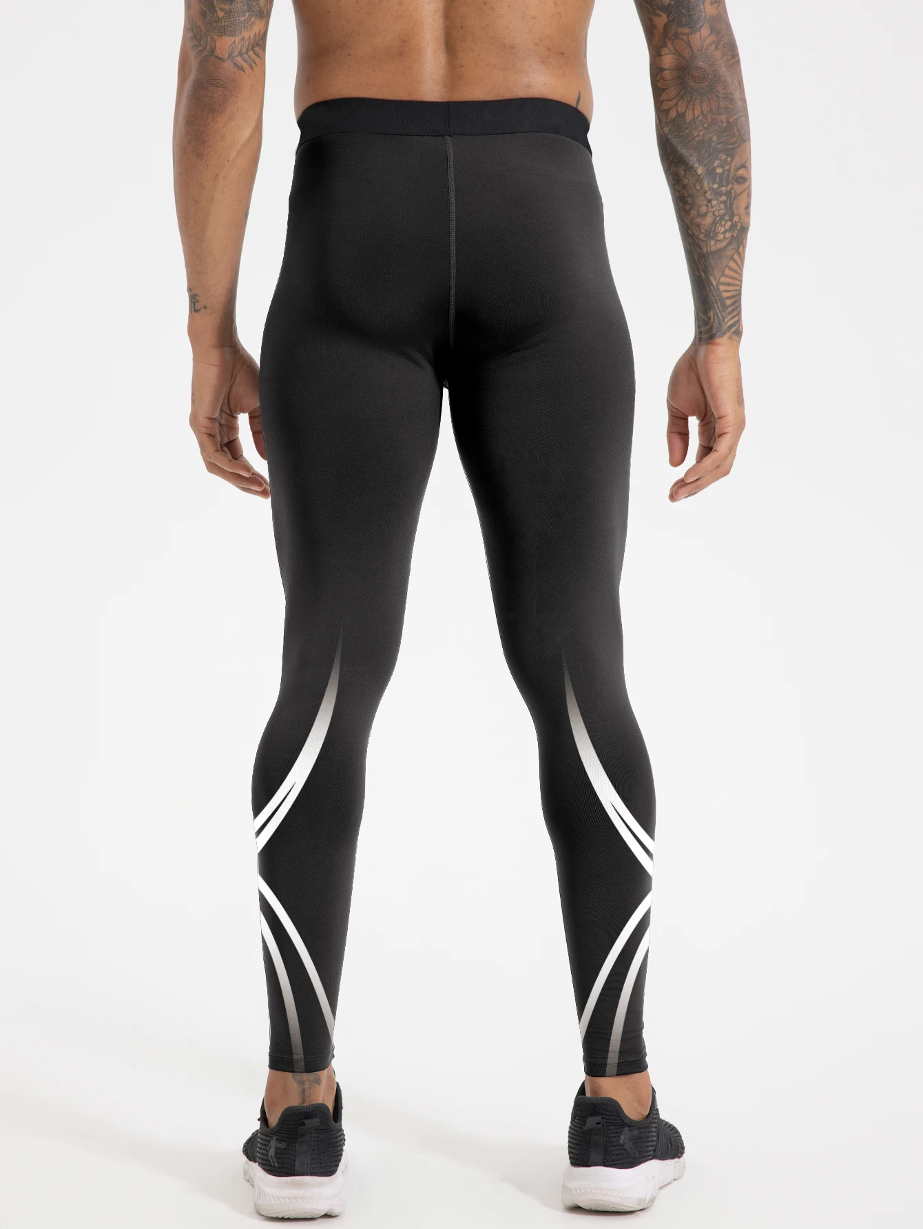 سراويل اللياقة البدنية مع ملصقات مطبوعة للتدريب، سريعة الجفاف، مسامية، ماصة للعرق، وسراويل جري مرنة #2