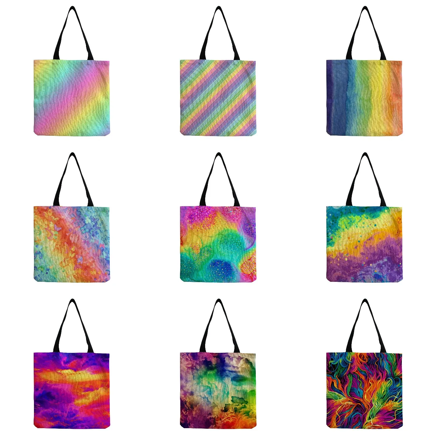 

Colorful Pattern Original Design Women's Shoulder Bag High Capacity Ladies Shopping Bag Eco Reusable Trendy Handbag Big Tote Bag