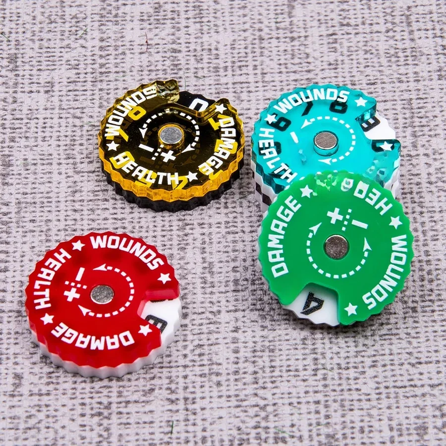 Analyste de construction de modèles 0-9 Wound Tracker pour jeux de guerre et jeux de table, document aléatoire, compteur de marteau, matériaux innovants et de jeu de société