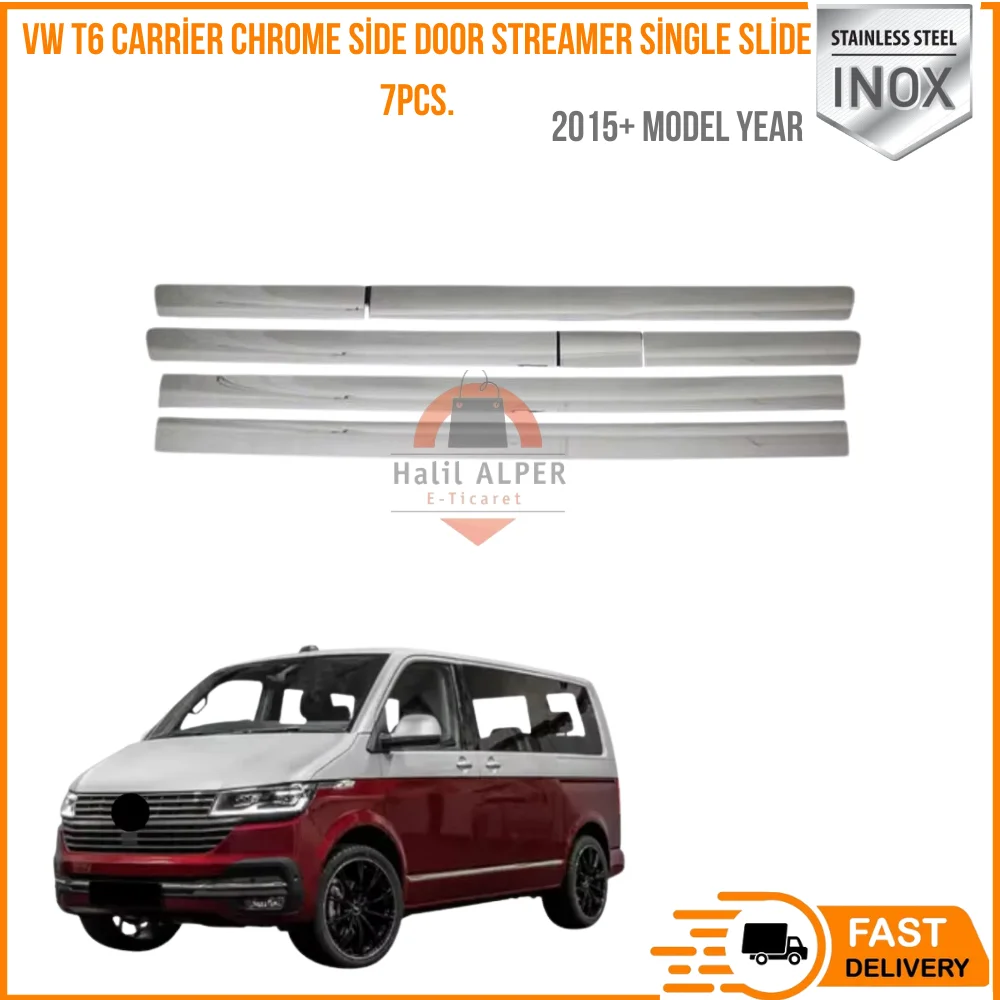 For VW T6 carrier chrome side door streamer single slide 7PCs. Long chassis 2015 and up stainless steel reasonable price