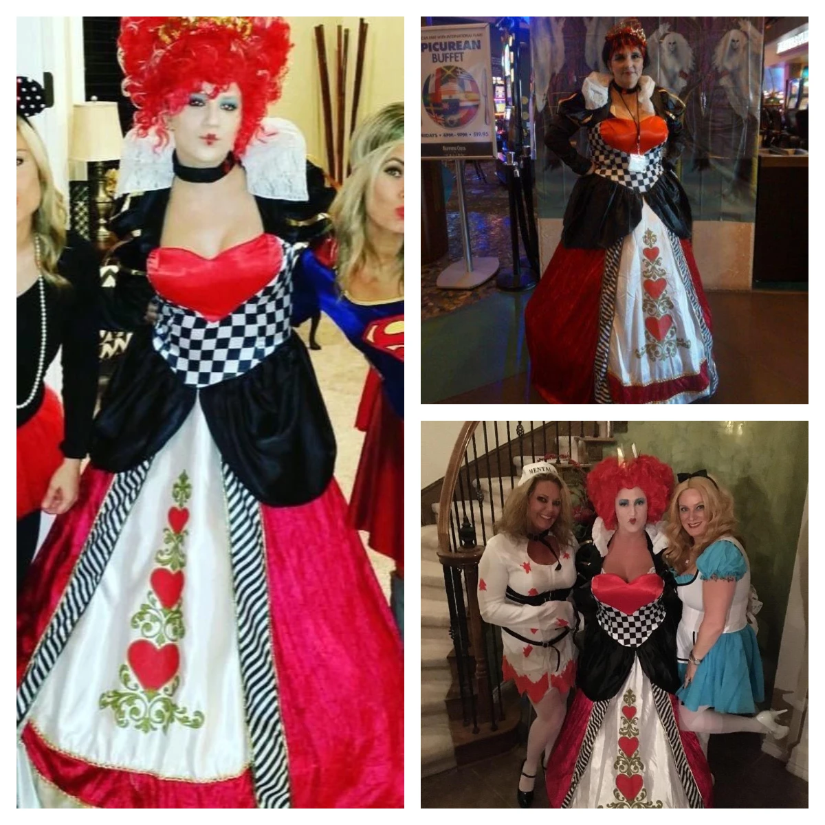 Halloween Queen of Hearts Costume Alice in Wonderland Dress Women Adult Sexy Poker Queen Cosplay Halloween Fancy Dress Plus Size