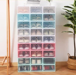 Pack 6 Zapatero plegable para el hogar, caja zapatos ,cajone caja de almacenamiento de plástico transparente, organizador de zapatos, Zapatero de almacenamiento ELEGIR 3 O 6