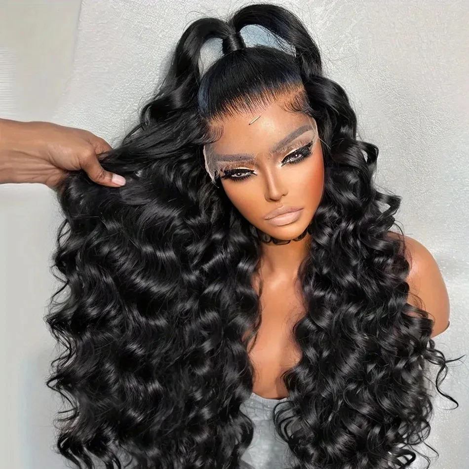 

13x6 Свободные волны HD Парики фронта шнурка Человеческие волосы 250 Плотность 100% человеческие волосы 15А Свободный парик с глубокими волнами Человеческие волосы для естественного вида