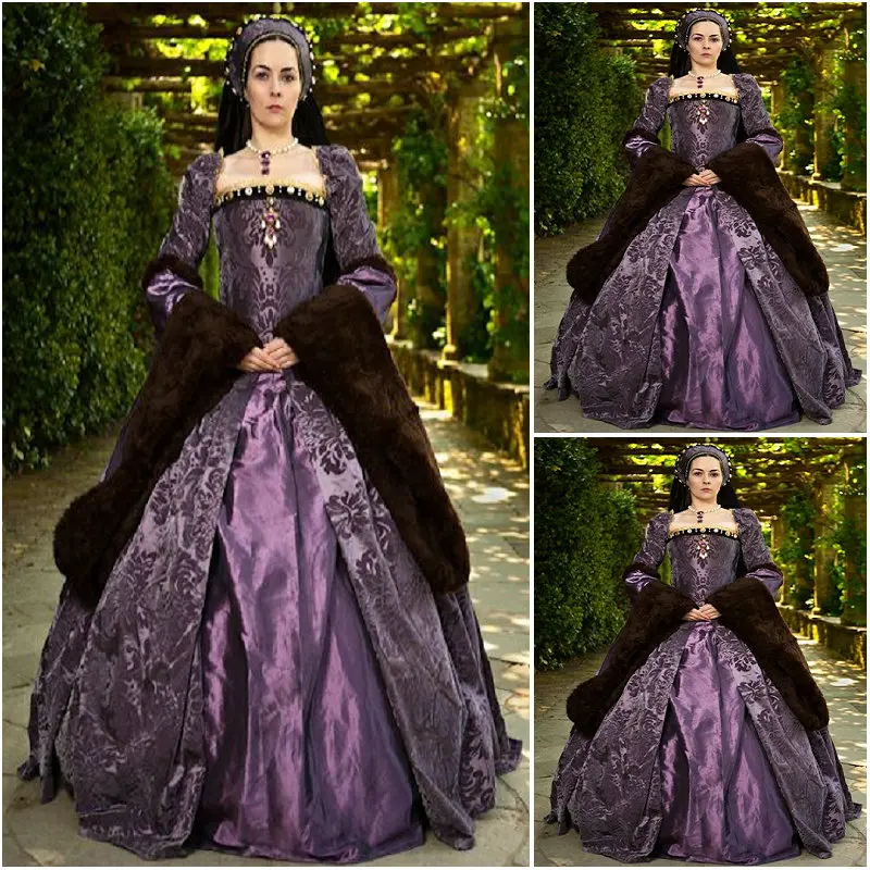 

Tudor costume Anne Boleyn purple royal dress Victorian Queen Elizabeth Gothic ball gown Victorian Versailles Dancing gown