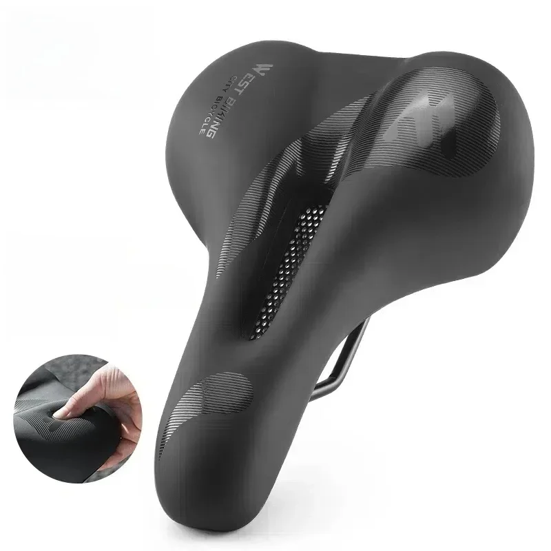AliExpress West Biking WEST BIKING Thicken Bike Saddle Hollow Breathable MTB Road Bicycle Cushion Shock Absorption Rebound Cycling Seat Bike Parts