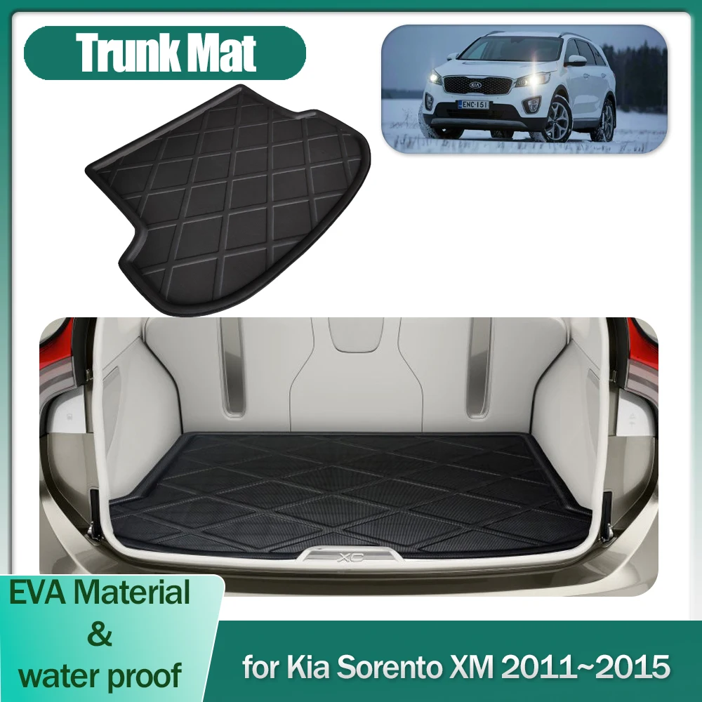 

Коврик в багажник автомобиля для Kia Sorento XM 2011 ~ 2015 2012 Подкладка для багажника Грузовой напольный поднос Коврик для багажа Водонепроницаемый противоскользящий чехол Аксессуары