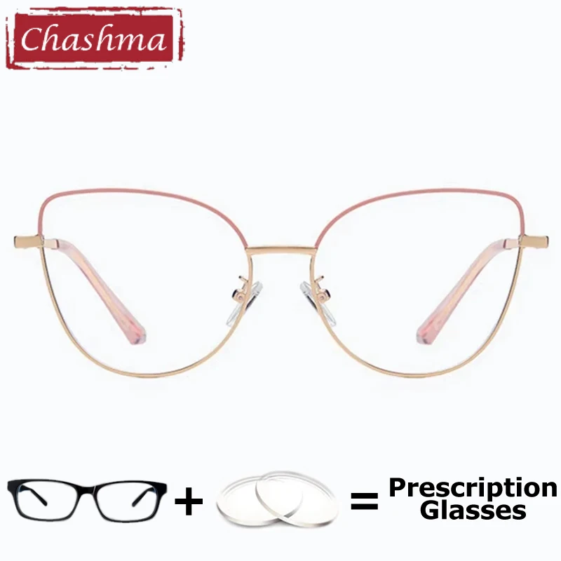 

Chashma Prescription Glasses Women Cat Eye Magnetic Clips on Optical Eyeglasses Frames Myopia Driving Multifocal Recipe Lenses