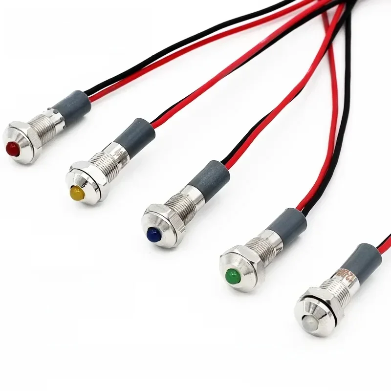 IP67 6mm métal LED voyant d'avertissement FXB6F-LED petit indicateur de puissance lampe étanche 12V 24V 220V rouge vert jaune blanc bleu