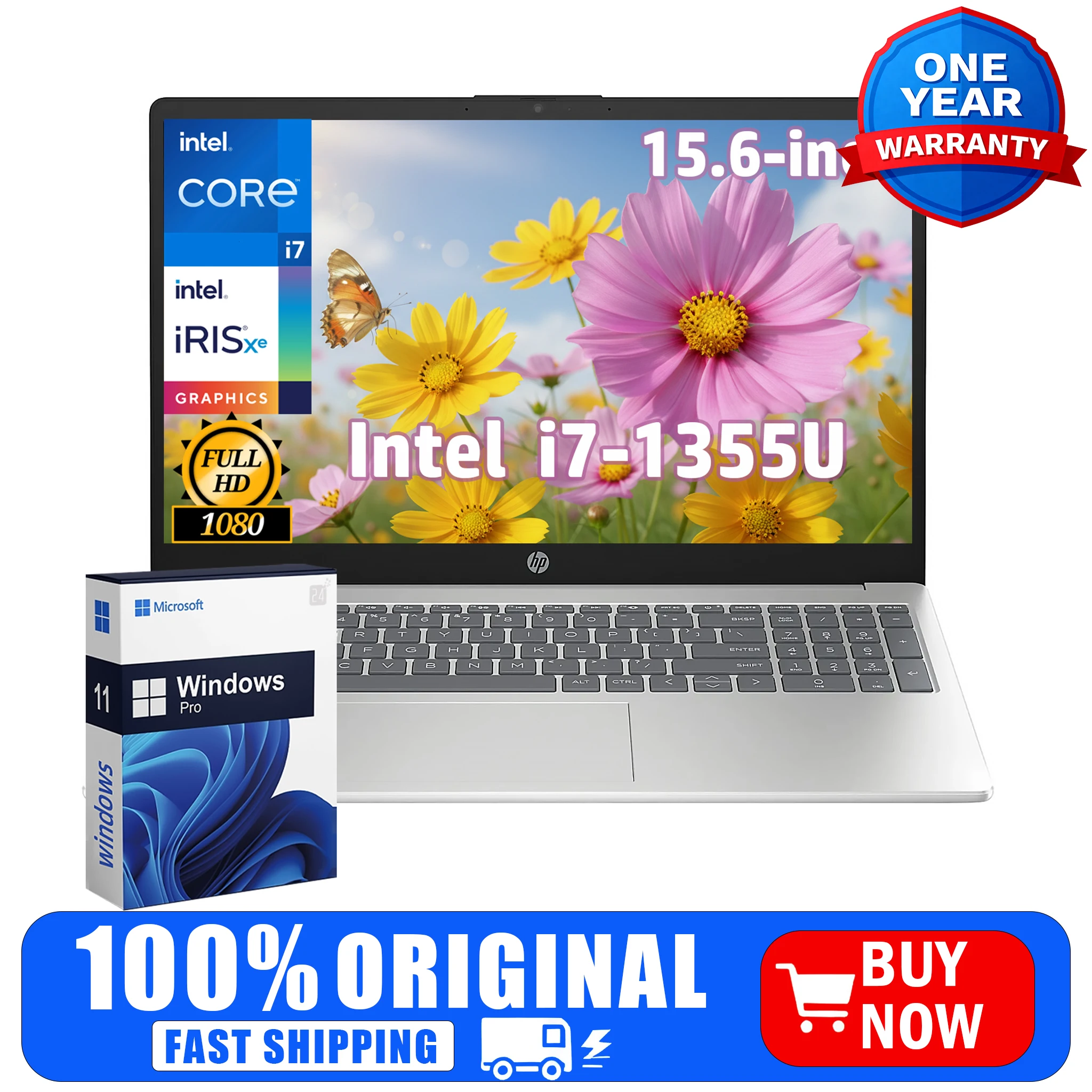 

Ноутбук HP 250 G10, 15.6-дюймовый FHD-дисплей, Intel Core i7-1355U, 32 ГБ оперативной памяти DDR4, 2 ТБ SSD, Wi-Fi 6, Windows 11 Pro