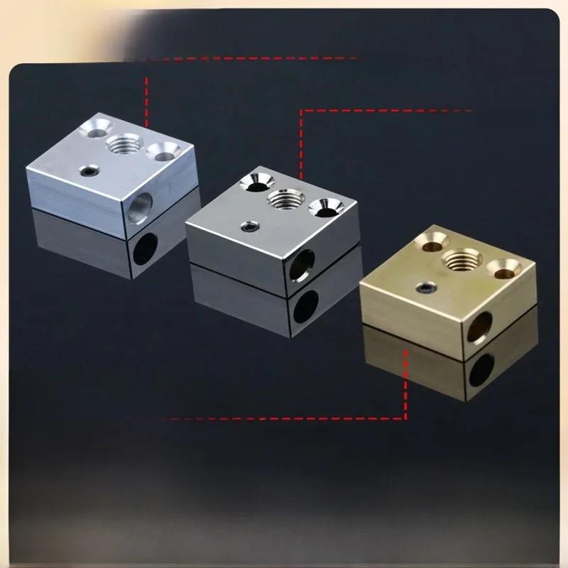 CR 10-platerowany miedziany blok grzewczy Mosiężny blok grzewczy do CR10 Ender 3 Hotend MK8 Wytłaczarka dyszy CR-10S Blok grzewczy J-head Hotend — zdjęcie produktu 7