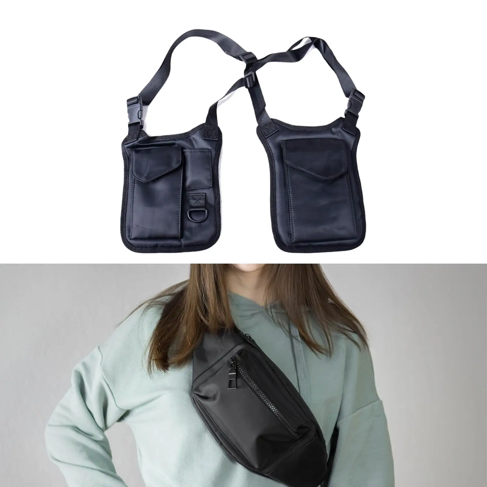 Bolsa de ombro escondida nas axilas, suporte para telefone, moda, carteira, coldre de bolso para homens e mulheres, pacote de bolso, viagem, esportes