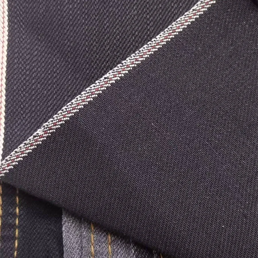 14.5 oz Black Selvedge Denim Jeans Cloth Wholesale By The Yard Black Double-Sided Self Edge Denim Textile Manufacturers W3202305 3 A88061c9b80d14448ae66128dd30c2808T