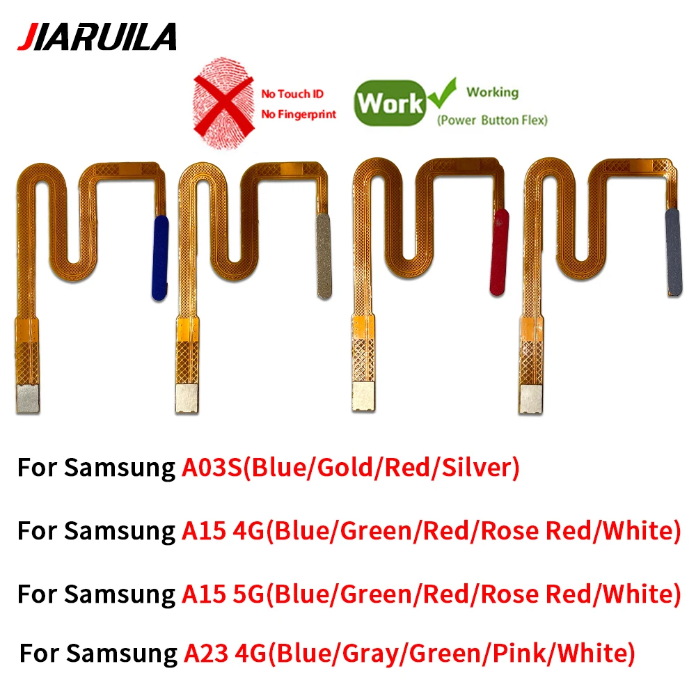 Home Flex For Samsung A03S A15 5G A23 4G Fingerprint Sensor Home Return Key Menu Button Flex Ribbon Cable