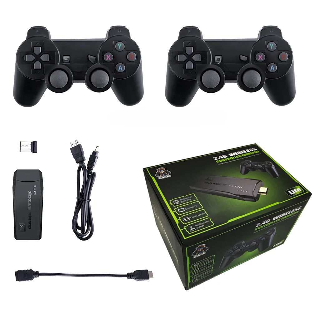 Console retro de videogame para crianças, controlador sem fio, console portátil, built-in 20000