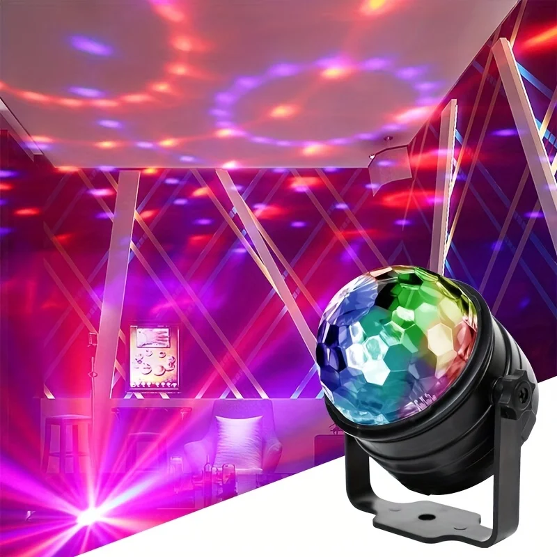 Mini Magic Ball Sound Control Led Lighting, Disco Party Ball Lights, Sound Activated Party Lights with Remote Control 7 Color