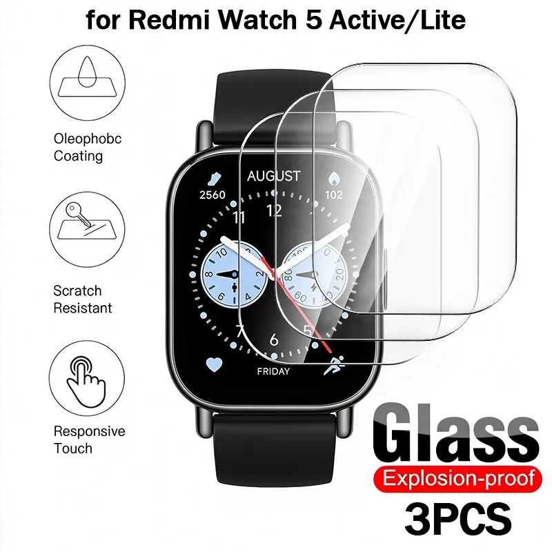 Screen Protector for Xiaomi Redmi Watch 5 Active/Lite/Watch 4 Anti-Scratch, HD Clear, Bubble Free for Redmi Watch 5 Lite