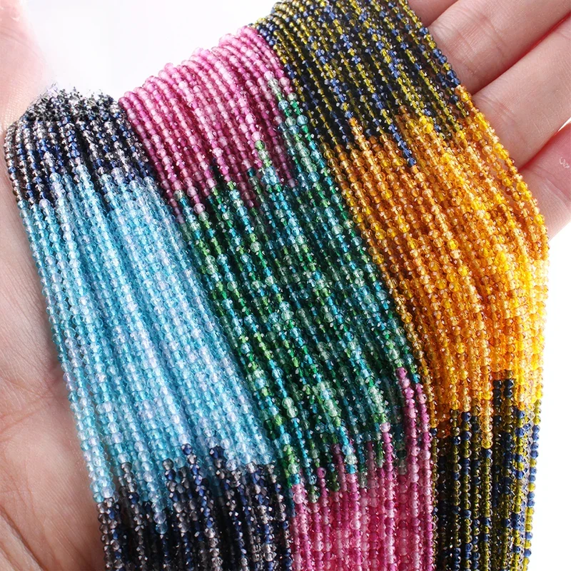 Ying 2 mm Farbverlaufs-Kristallperlen, lose facettierte runde Glasperlen für Schmuckherstellung,