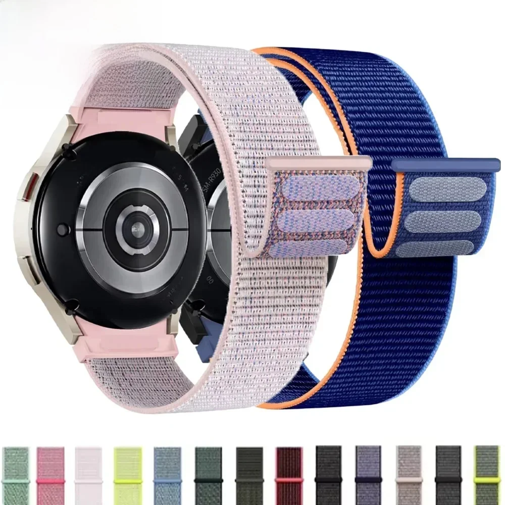 Geen gaten nylon lusband voor Samsung Galaxy Watch 7/FE/6/4/classic/5 pro 44mm 40mm sportarmband Galaxy Watch7 riemaccessoires - afbeelding 2