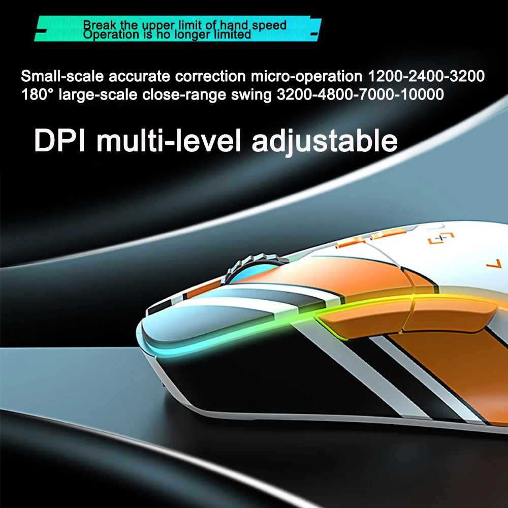 Mouse wireless Esports Mouse da gioco Bluetooth Pro Mouse regolabile Mouse per computer portatile PC Design grafico Notebook Windows